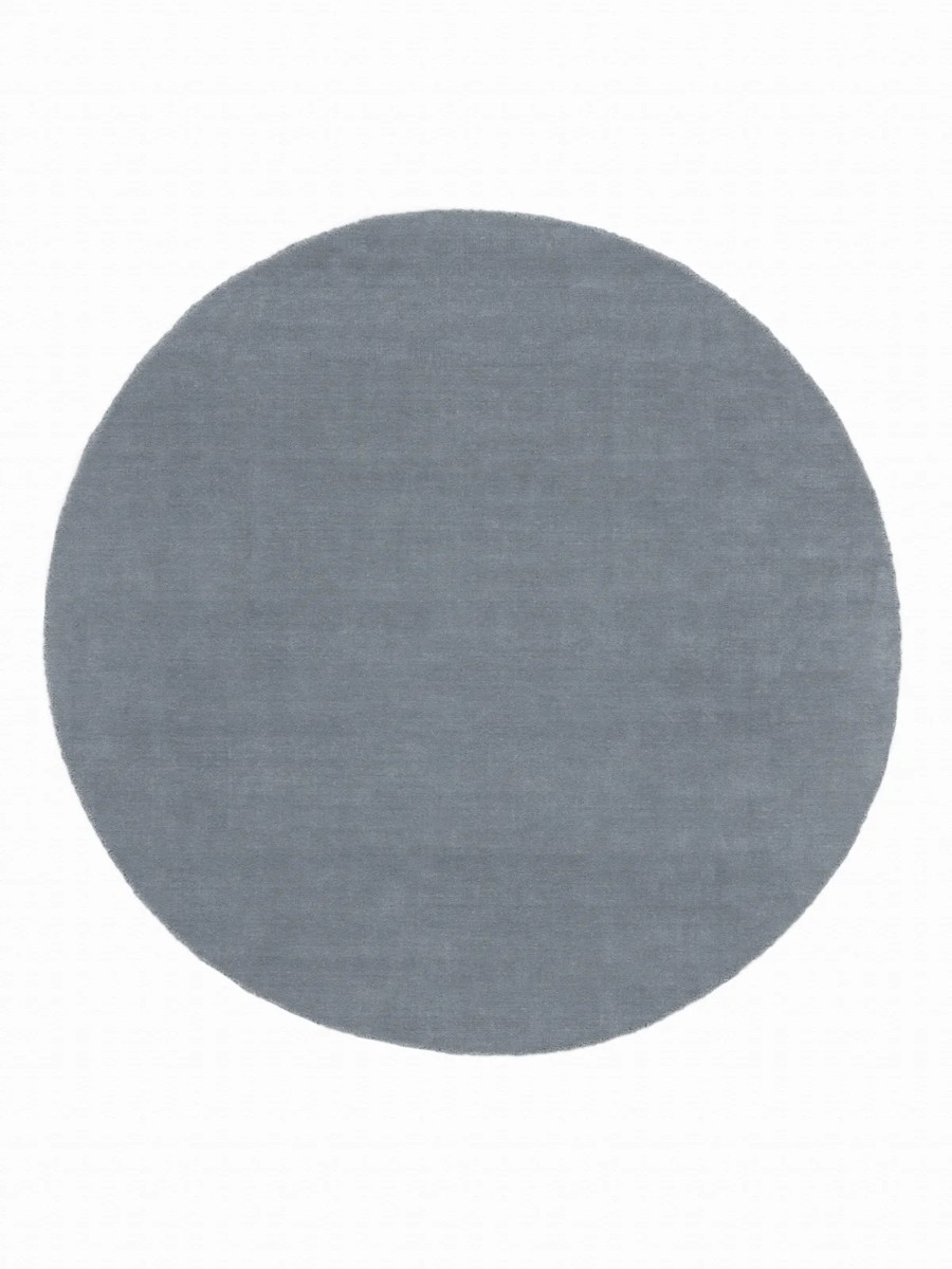 Ø200 см, Индия, Однотонные, Wool, синий