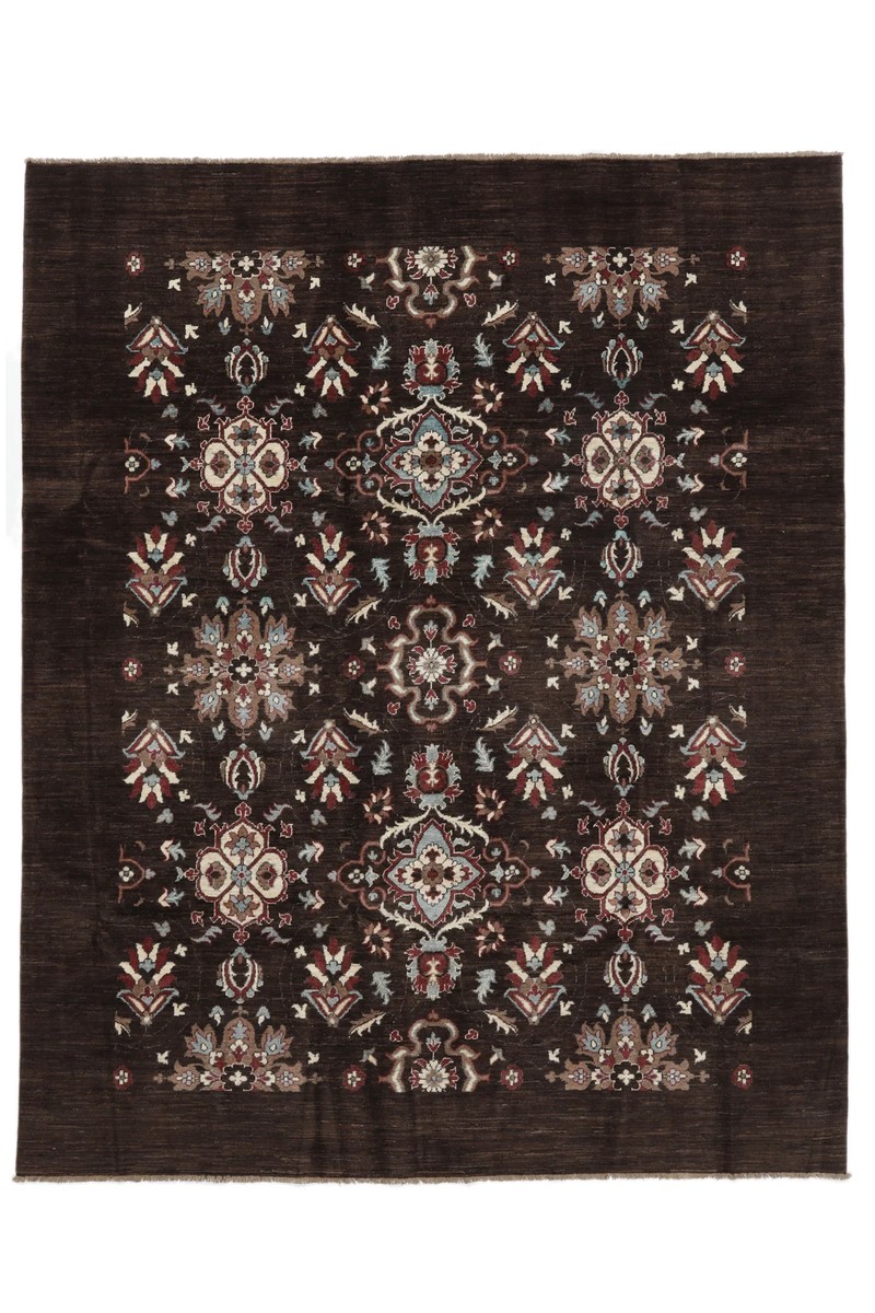 243x300 см, Афганистан, Казак, Wool, чёрный