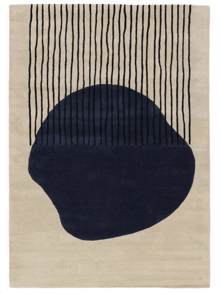 160x230 см, Индия, Современные, Wool, тёмно-синий