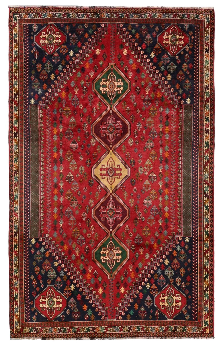 190x305 см, Иран, Кашкай, Wool, красный