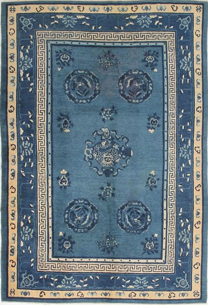183x264 см, Китай, Восточные, Wool, тёмно-синий