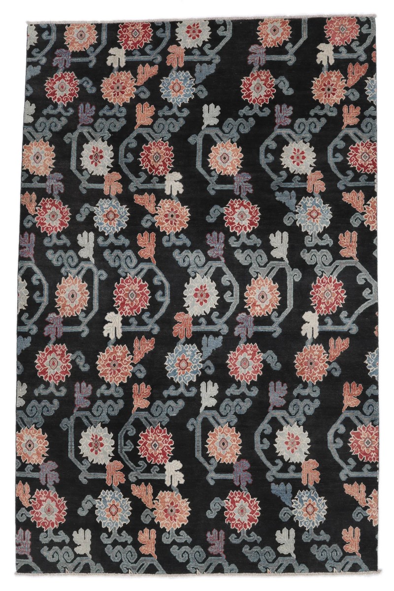 201x310 см, Афганистан, Казак, Wool, чёрный