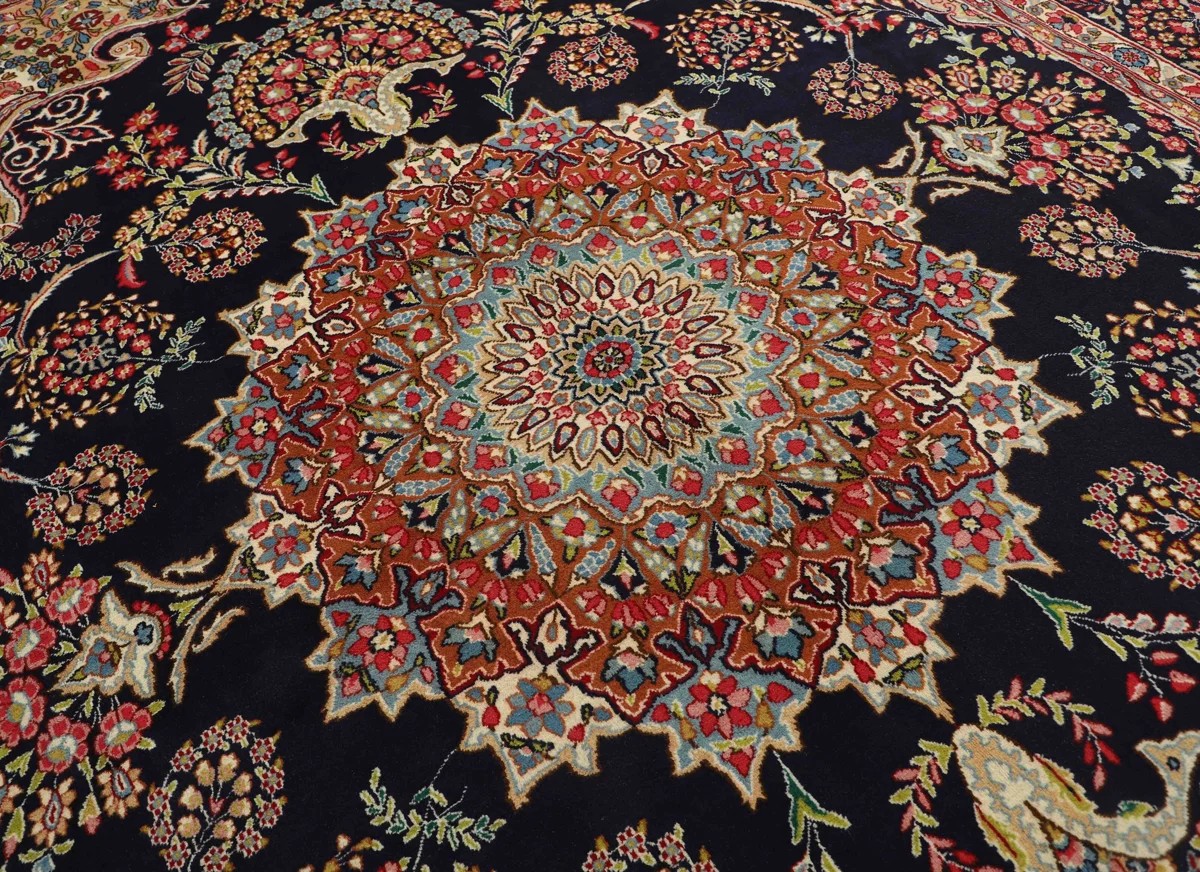343x495 см, Иран, Керман, Wool, коричневый