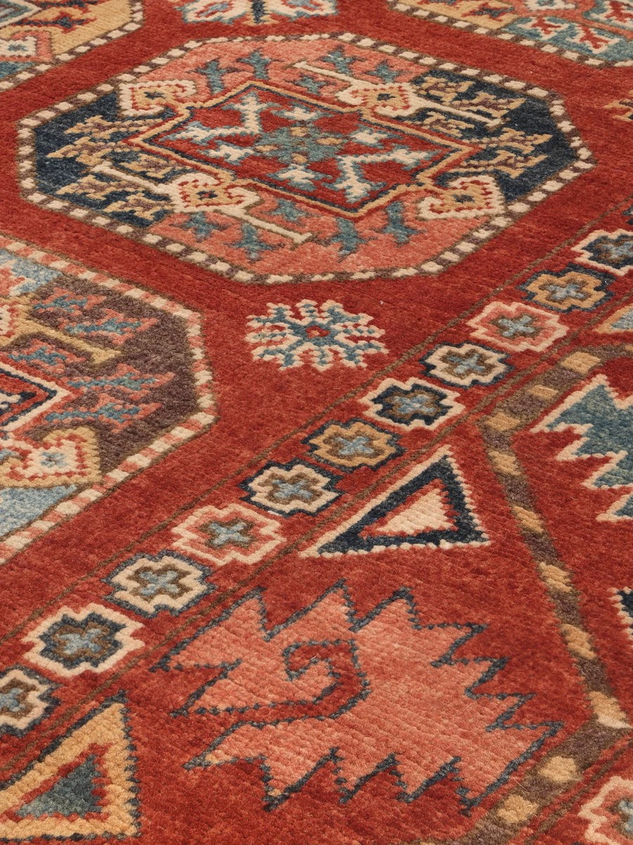 150x197 см, Афганистан, Казак, Wool, оранжевый — вид 4