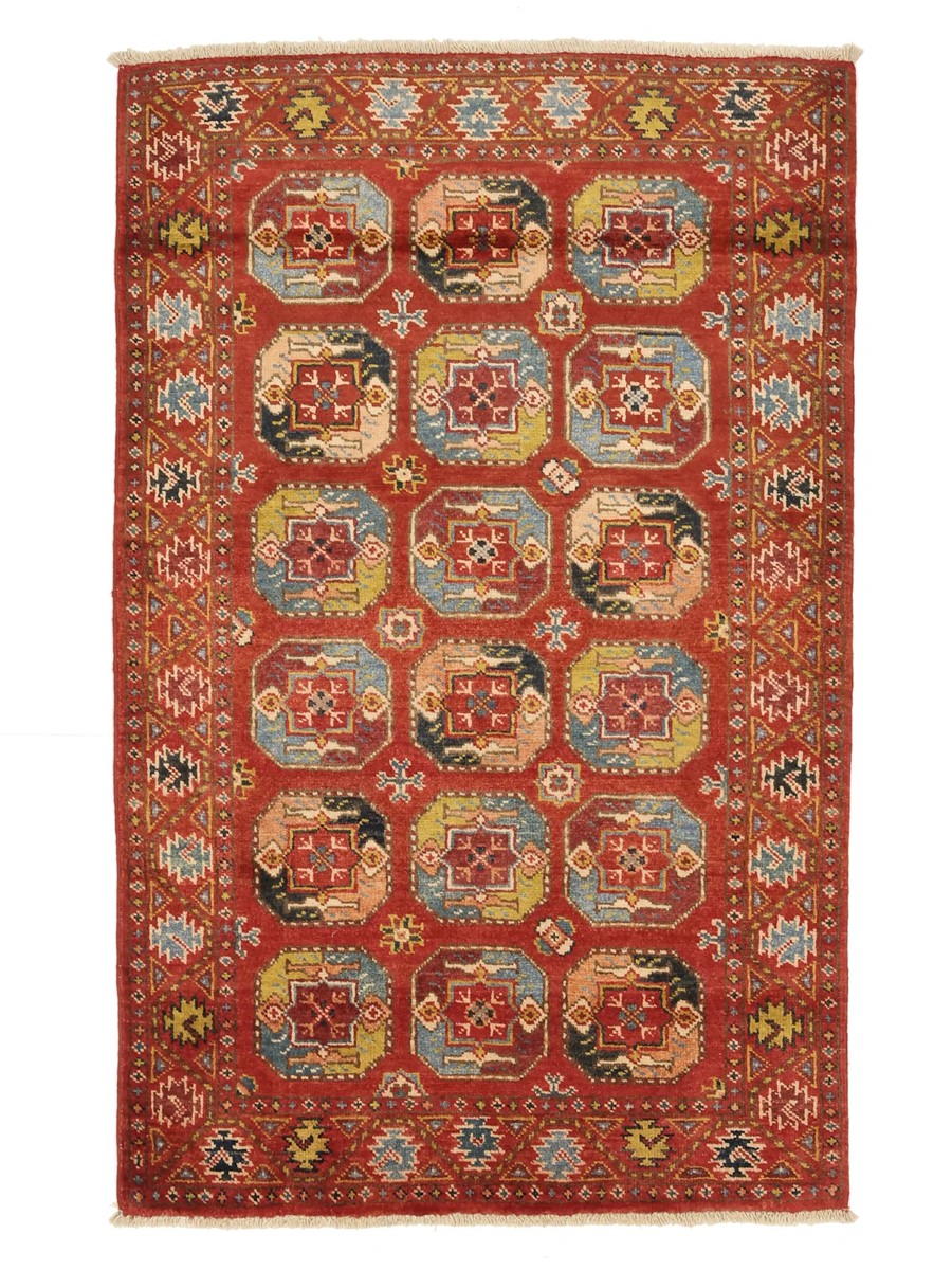 90x141 см, Афганистан, Казак, Wool, оранжевый