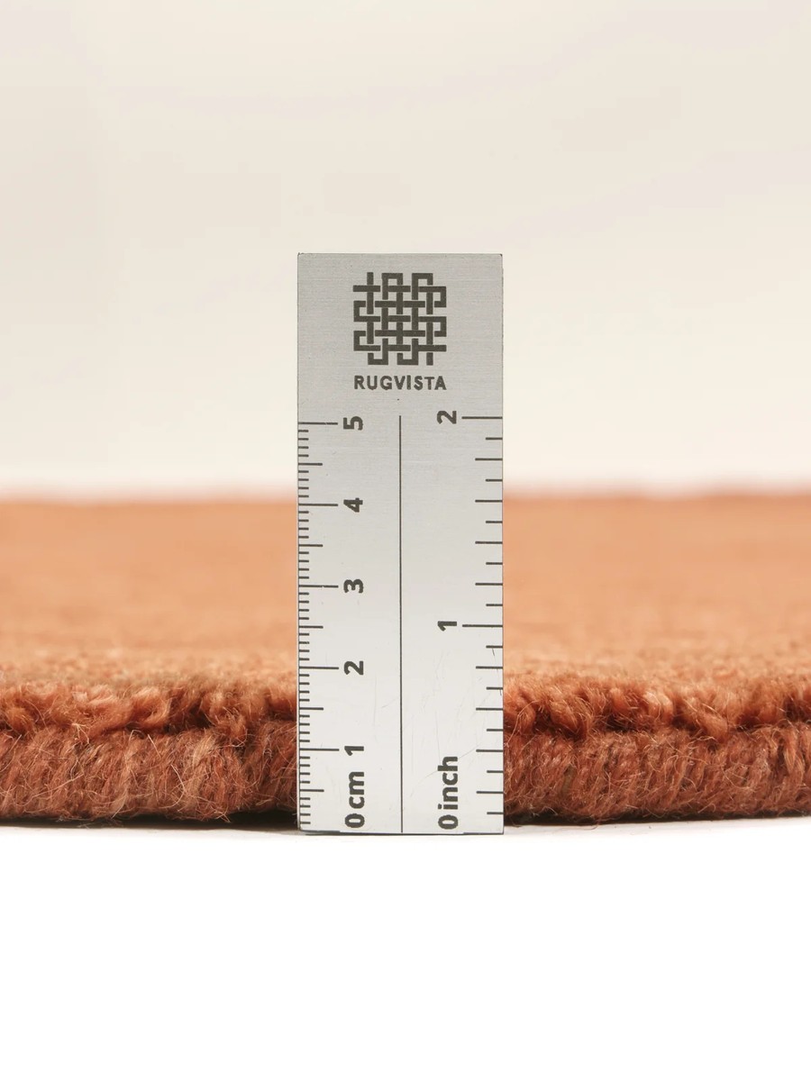 Ø250 см, Индия, Однотонные, Wool, ржаво-красный — вид 5