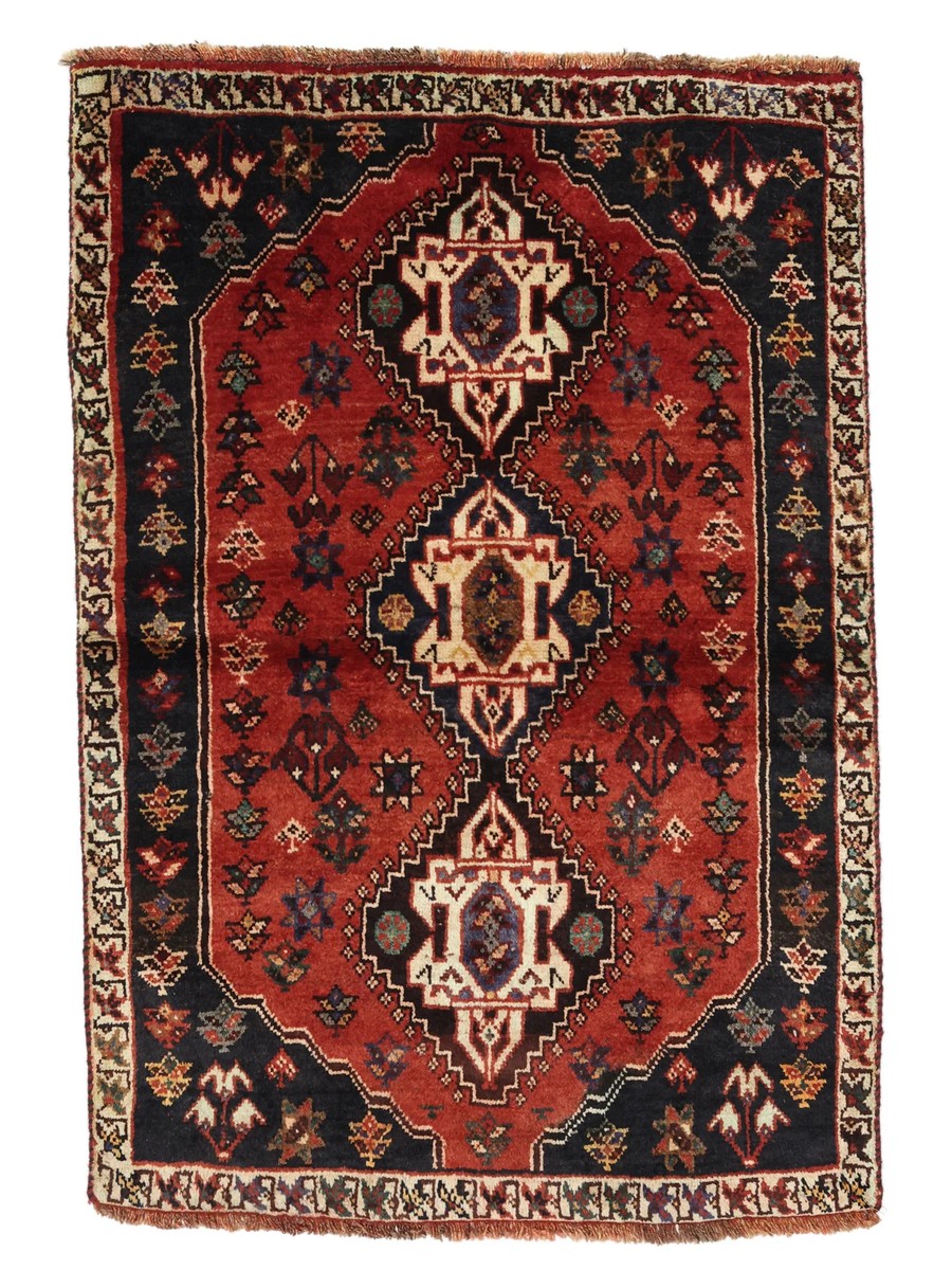 87x124 см, Иран, Кашкай, Wool, чёрный