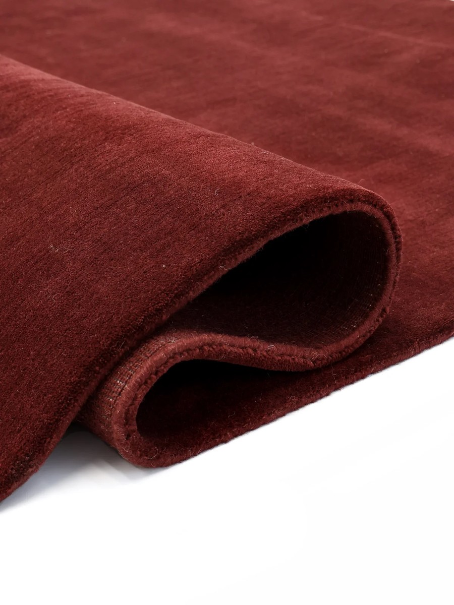 160x230 см, Индия, Однотонные, Wool, красный — вид 4