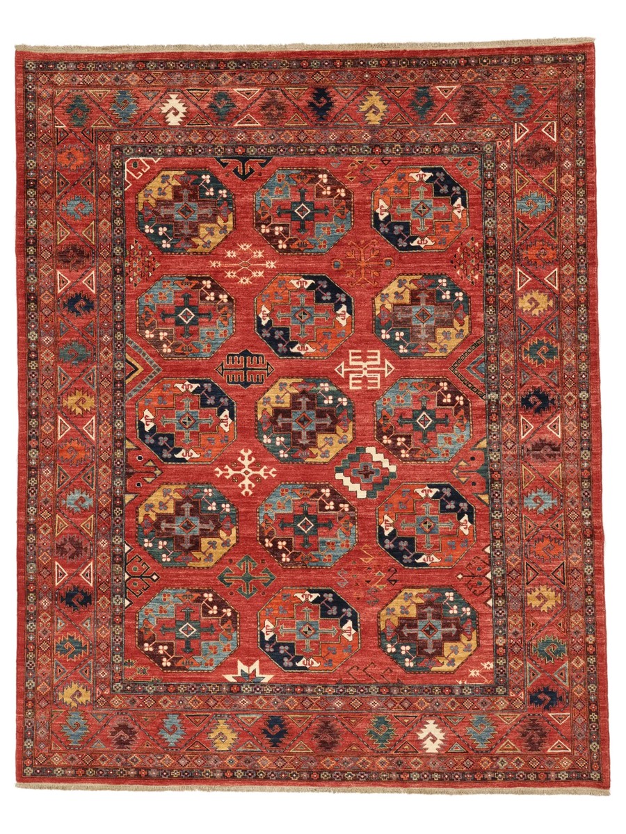 237x301 см, Афганистан, Казак, Wool, красный