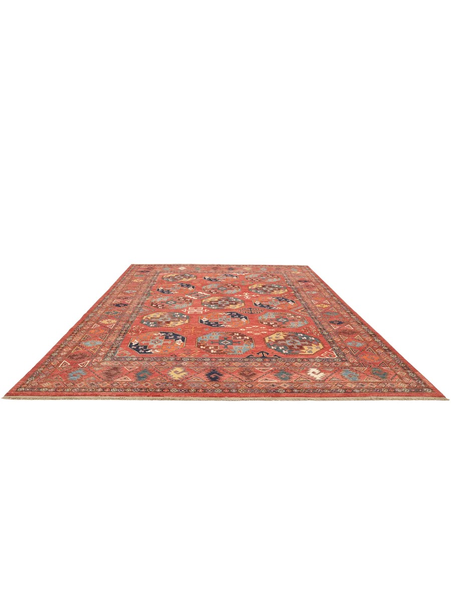 237x301 см, Афганистан, Казак, Wool, красный — вид 2