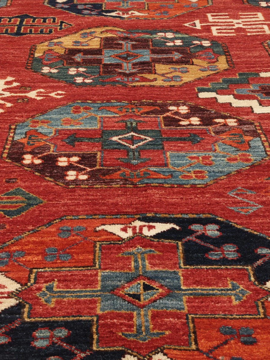237x301 см, Афганистан, Казак, Wool, красный — вид 4
