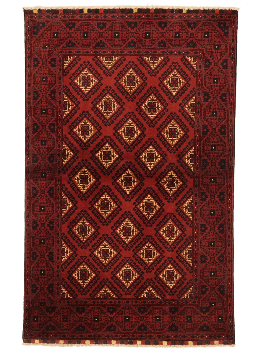 94x148 см, Афганистан, Восточные, Wool, чёрный