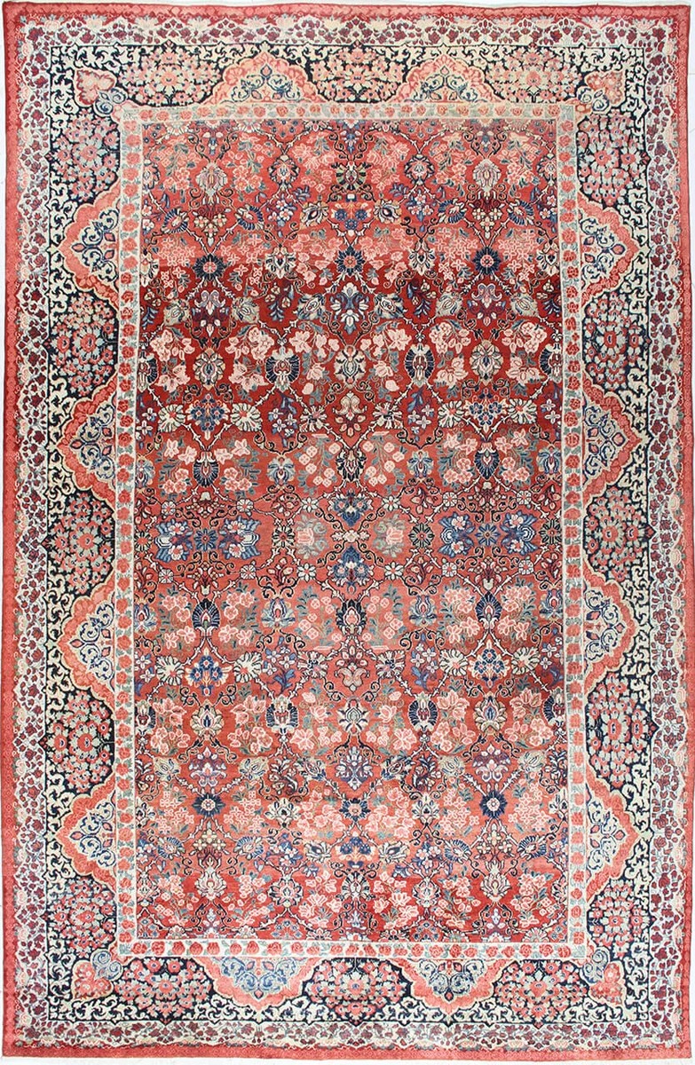 350x543 см, Иран, Сарук, Wool, красный
