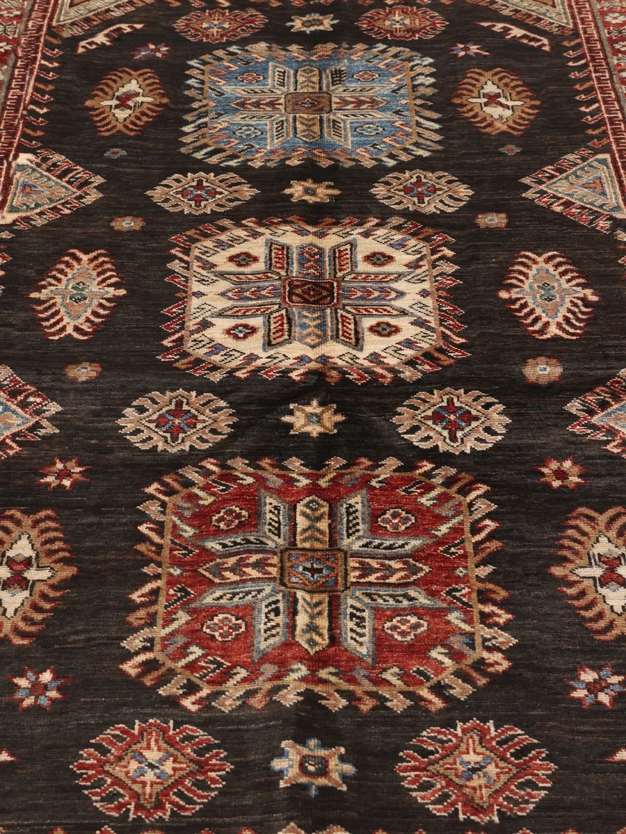 141x208 см, Афганистан, Казак, Wool, коричневый
