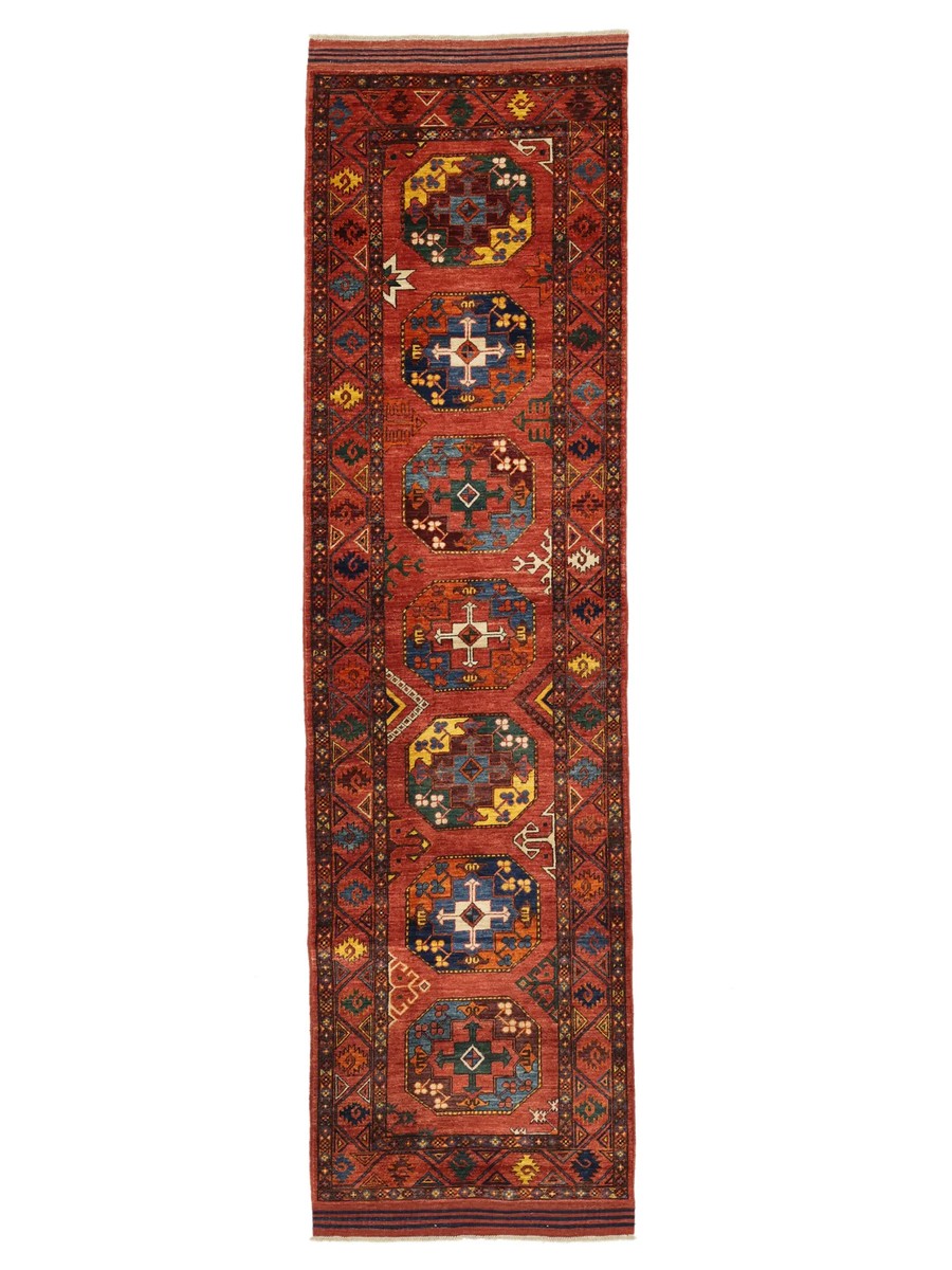 86x303 см, Афганистан, Восточные, Wool, чёрный