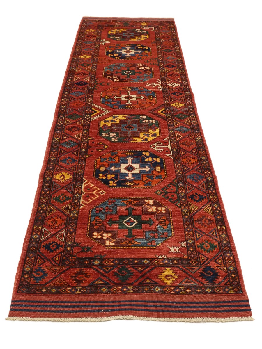 86x303 см, Афганистан, Восточные, Wool, чёрный — вид 3