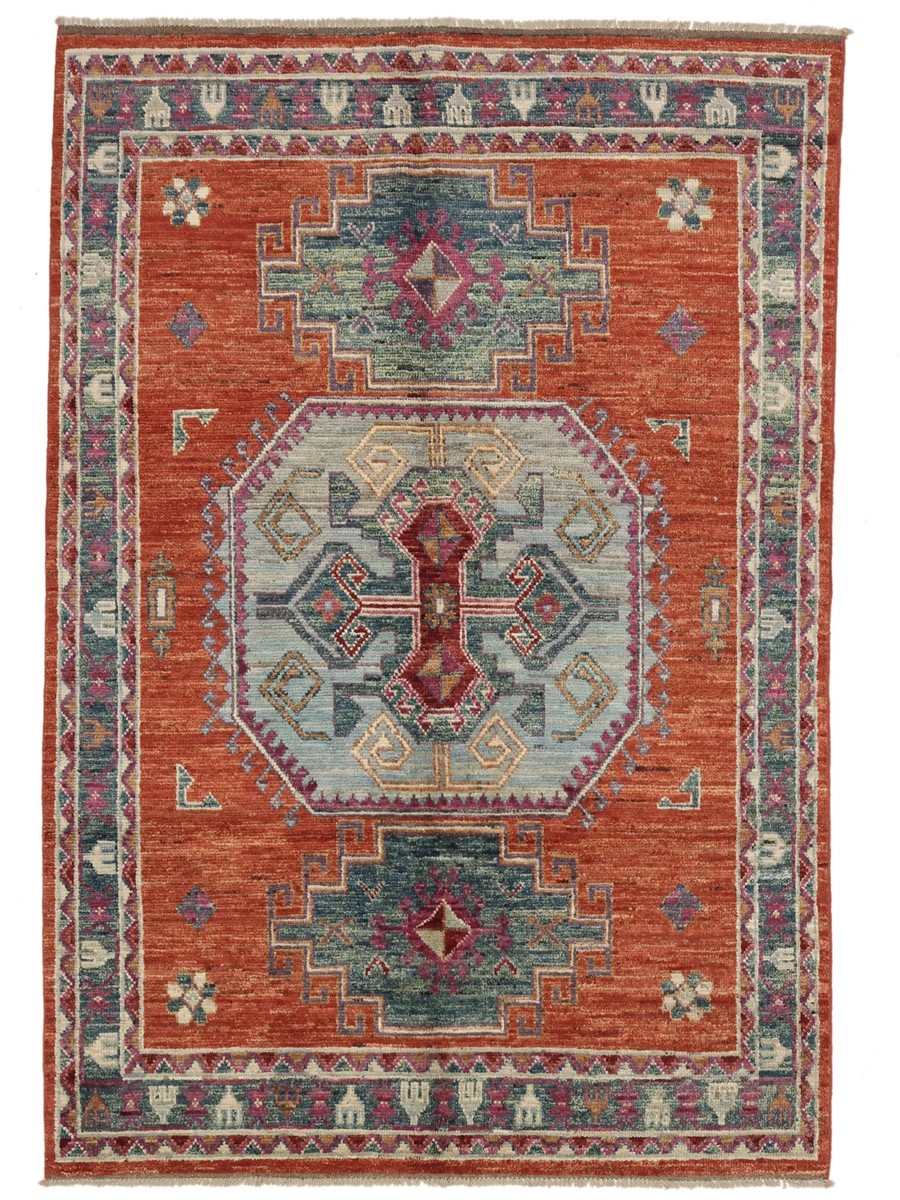165x238 см, Афганистан, Казак, Wool, чёрный