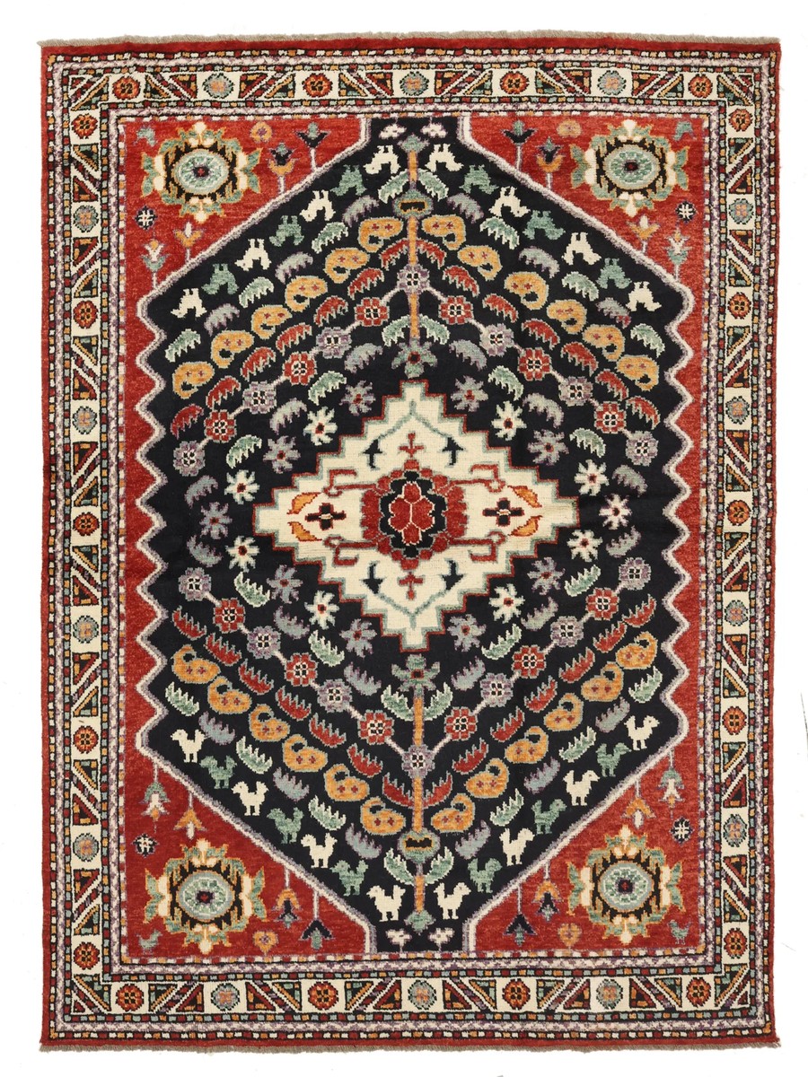 176x241 см, Афганистан, Казак, Wool, чёрный