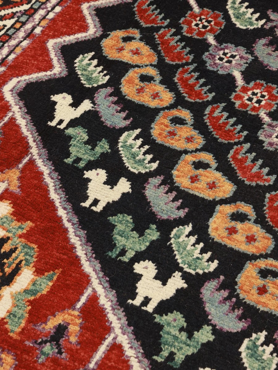 176x241 см, Афганистан, Казак, Wool, чёрный — вид 4