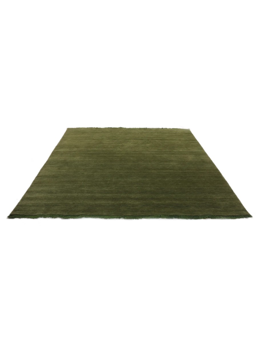 200x250 см, Индия, Однотонные, Wool, зелёный — вид 2