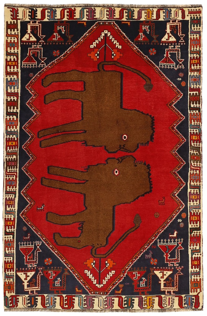 129x197 см, Иран, Кашкай, Wool, чёрный