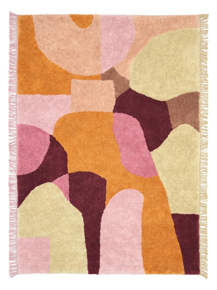 140x200 см, Индия, Современные, Cotton, многоцветный