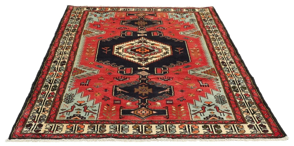 123x188 см, Иран, Хамадан, Wool, чёрный — вид 4