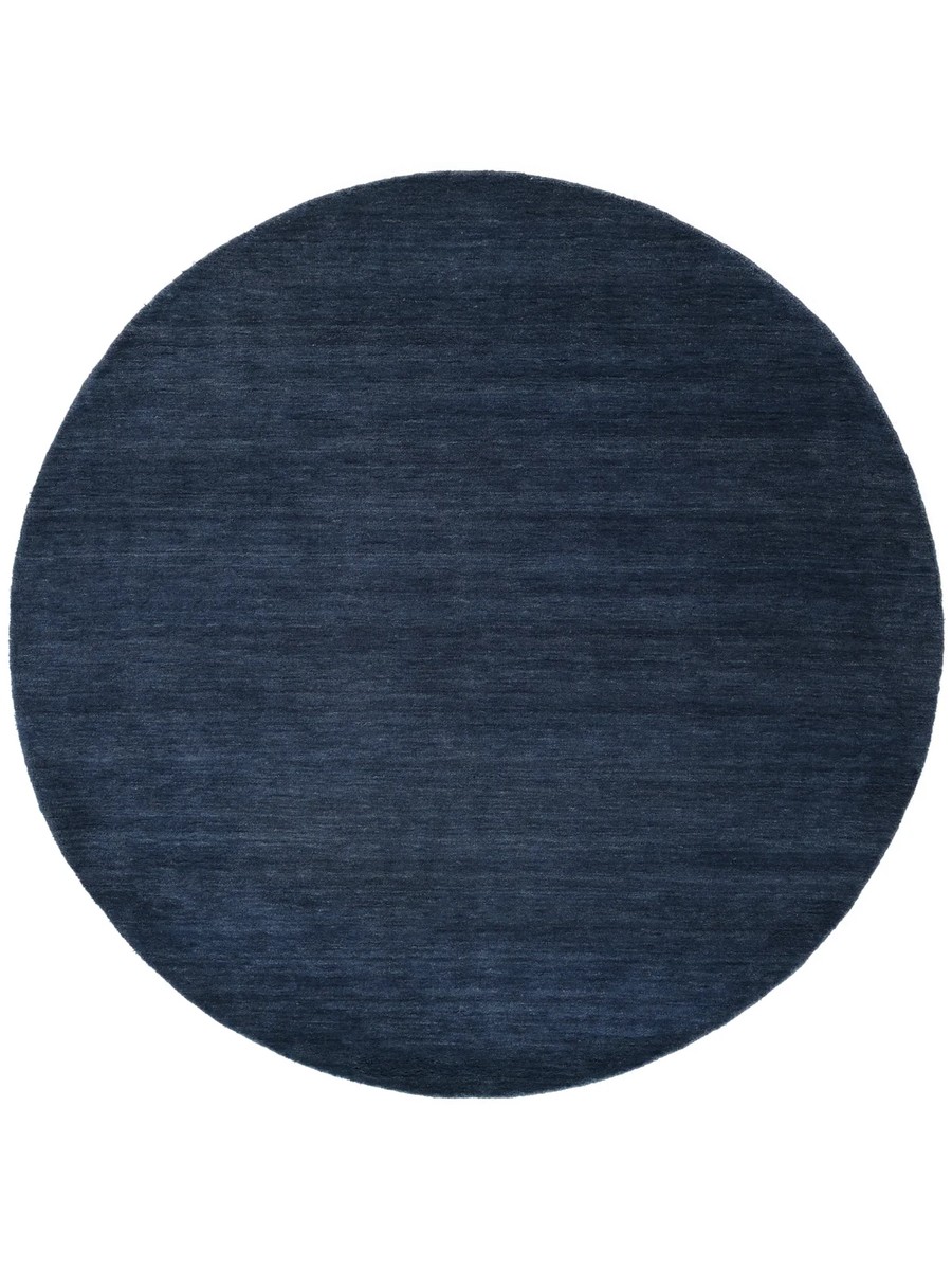 Ø150 см, Индия, Однотонные, Wool, тёмно-синий