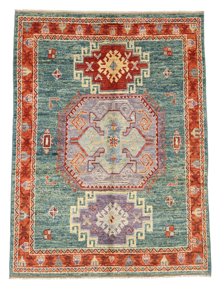 143x194 см, Афганистан, Казак, Wool, зелёный