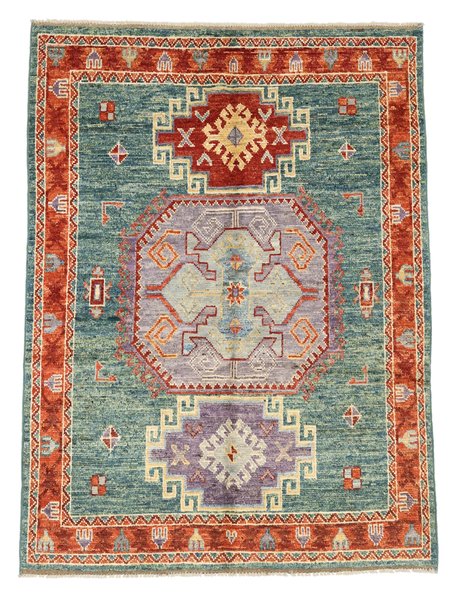 143x194 см, Афганистан, Казак, Wool, зелёный