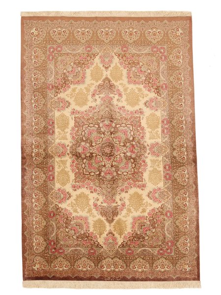 130x203 см, Иран, Шёлк, Silk, оранжевый