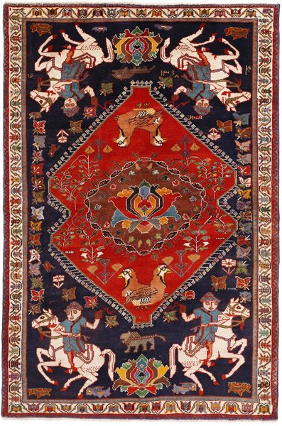 188x287 см, Иран, Кашкай, Wool, чёрный