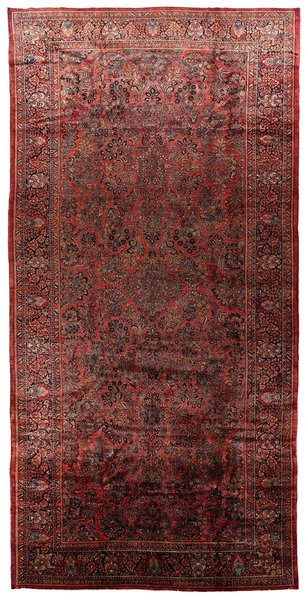 309x651 см, Иран, Сарук, Wool, красный