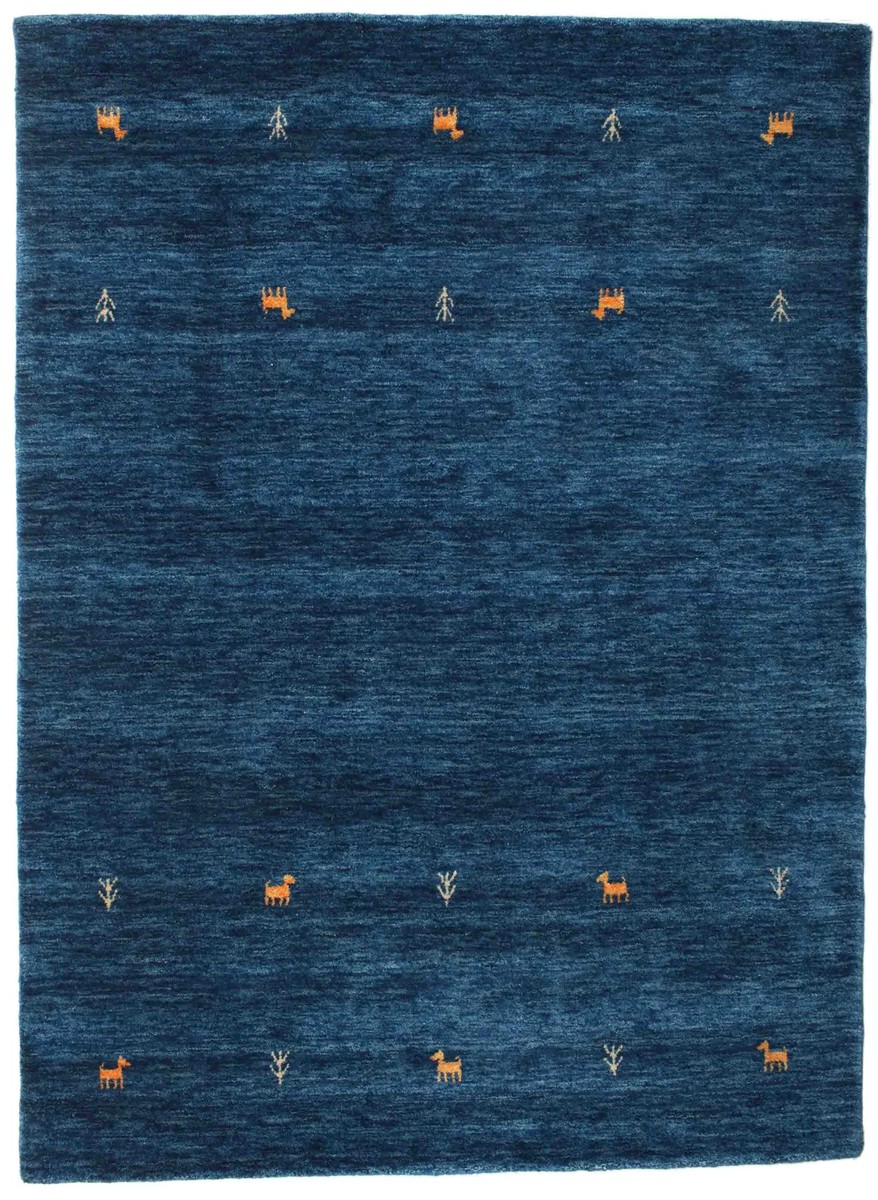 140x200 см, Индия, Габбе, Wool, тёмно-синий