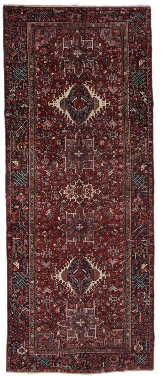 150x375 см, Иран, Хериз, Wool, чёрный