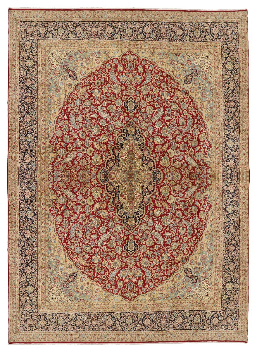 396x533 см, Иран, Керман, Wool, коричневый