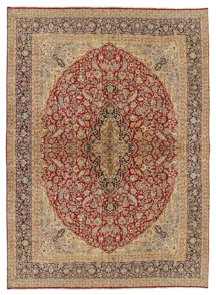 396x533 см, Иран, Керман, Wool, коричневый
