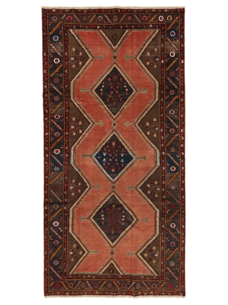 151x304 см, Иран, Винтаж, Wool, чёрный